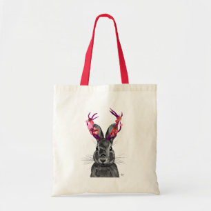 Bolsa Tote Jackalope com Antlers Rosa 2