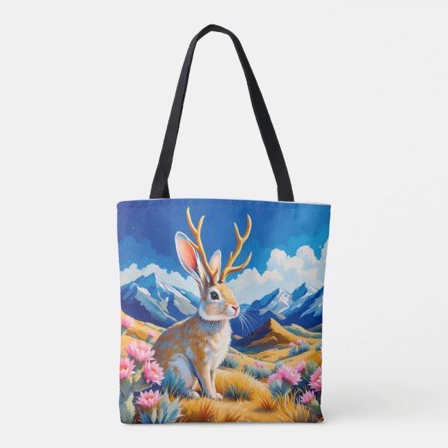 Bolsa Tote Jackalope Myth Legend Canvas Book (Verso)