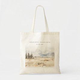 Bolsa Tote Jackson Hole Wyoming Watercolor Landscape Wedding