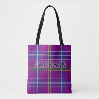 Bolsa Tote Jackson Tartan com o Sobrenome