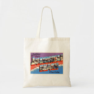 Bolsa Tote Jacksonville Beach Flórida FL Antiga Viagem Souve