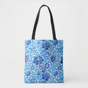 Bolsa Tote Jacobean Floral, Marinho e azul-ceruliano