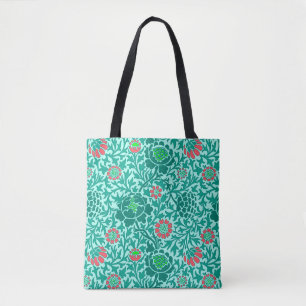 Bolsa Tote Jacobean Floral, Turquesa, Aqua & Coral
