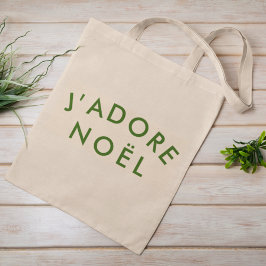 Bolsa Tote J'adore Noel | Amar a arte de citar francesa de Na