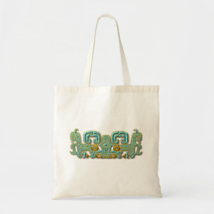 Bolsa Tote Jaguar-turquesa e ouro maias