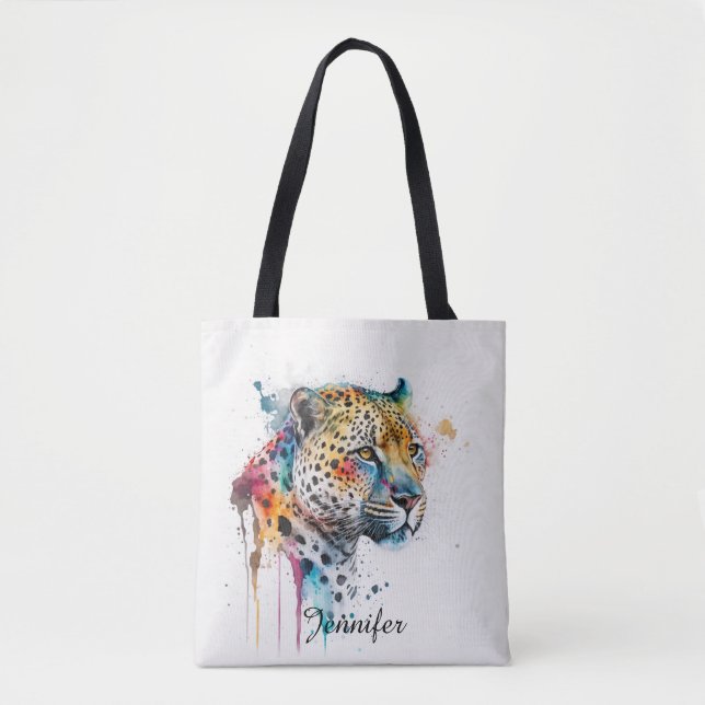 Bolsa Tote Jaguar Watercolor (Frente)