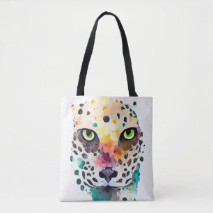 Bolsa Tote Jaguar Wild Animal Nature Watercolor Pintura