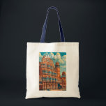 Bolsa Tote Jaipur India Illustração Viagem Art Vintage<br><div class="desc">Jaipur retro vetor viagem design. Jaipur,  a capital vibrante de Rajasthan,  é conhecida como Cidade Rosa por seus impressionantes edifícios de terracota e patrimônio real</div>