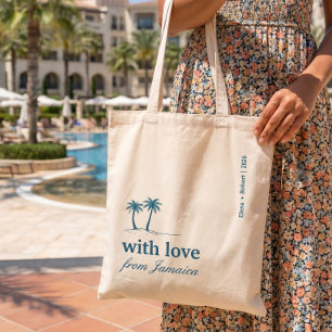 Bolsa Tote Jamaica Adicione Seu Destino Azul Boas-Vindas ao C