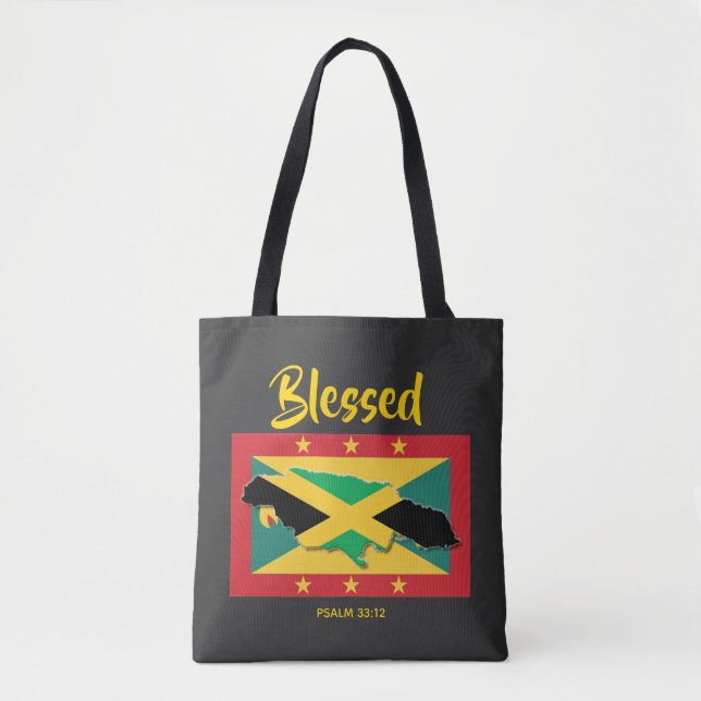 Bolsa Tote JAMAICA GRENADA FLAG | Herança dupla | ABATIDO (Frente)
