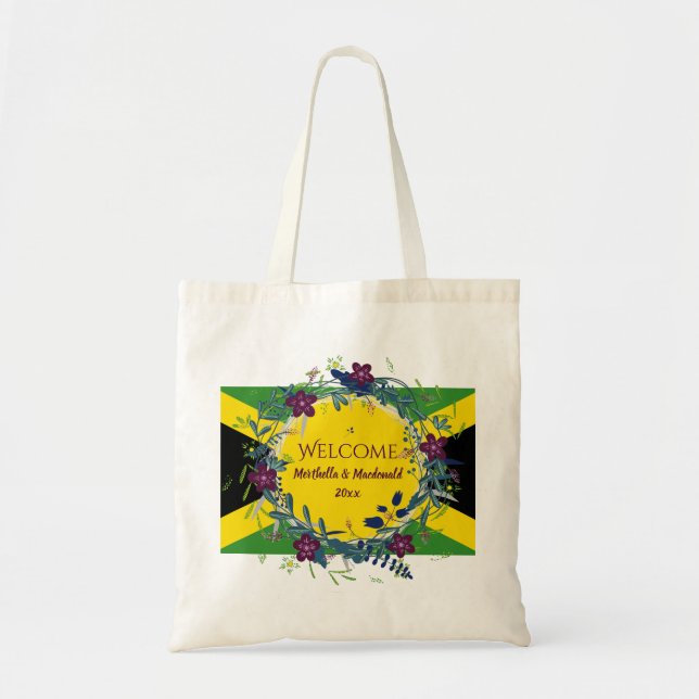 Bolsa Tote JAMAICA WEDDING WELCOME Destino Floral (Frente)