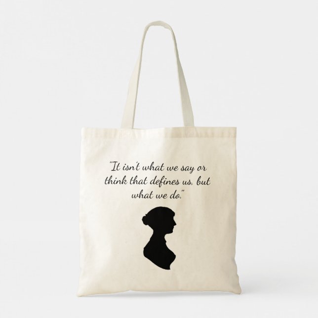 Bolsa Tote Jane Austen: livros e citação Tote Bag (Verso)