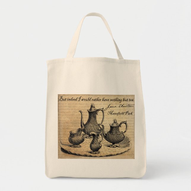 Bolsa Tote Jane Austen: Nada mas chá (Frente)