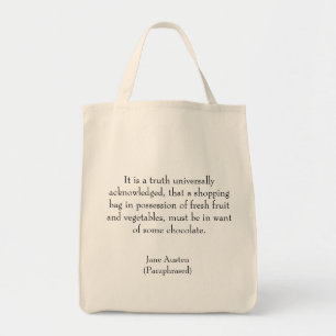 Bolsa Tote Jane Austen Parafraseada Shopping Bag
