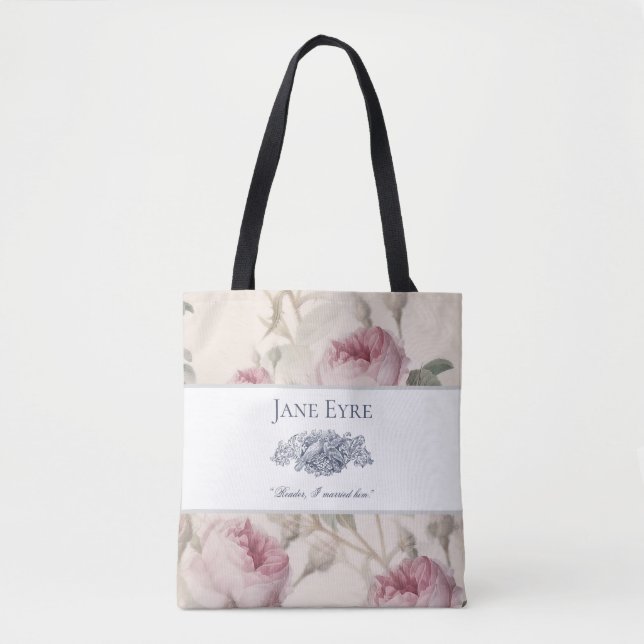 Bolsa Tote Jane Eyre - Leitor Que Eu Casei Com Ele - Doves Fl (Frente)