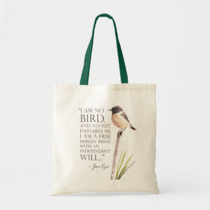 Bolsa Tote Jane Eyre - Não Sou Pássaro - Pássaro Marrom