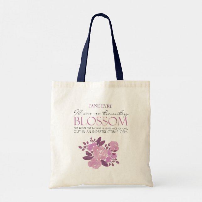 Bolsa Tote Jane Eyre - Sem Flor Transitório - Rosas Rosa (Verso)