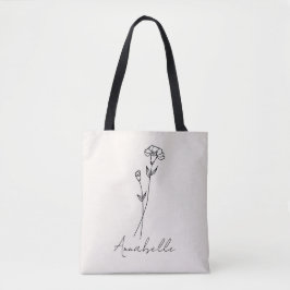 Bolsa Tote Janeiro Nascimento Flower Nome Personalizado