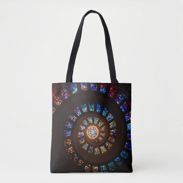 Bolsa Tote Janela espiral do vitral (Frente)