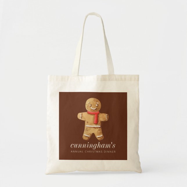 Bolsa Tote Janto de Natal Gingerbread Man (Frente)
