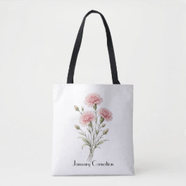 Bolsa Tote January Carnation Flowers 