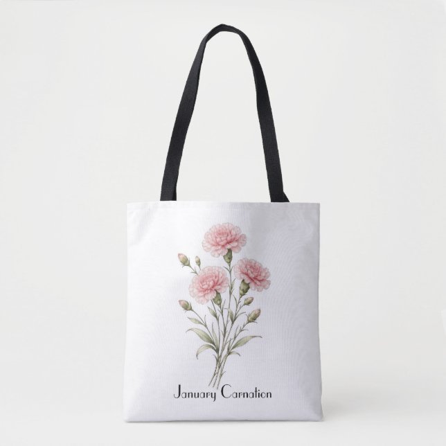Bolsa Tote January Carnation Flowers  (Frente)