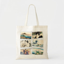 Bolsa Tote Japanese Ukiyo-e Inspired Design with Hokusai's