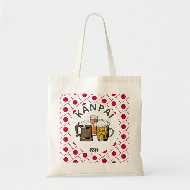Bolsa Tote JAPÃO Kanpai 乾 杯 Cerveja Japonesa Excelente (Frente)
