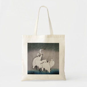 Bolsa Tote Japonês Egrets Koson Cranes Winter Snow