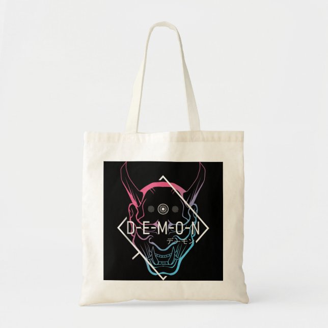 Bolsa Tote Japonês Oni Mask Demon Ogre - Estética Japão Sam (Frente)