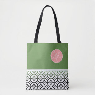Bolsa Tote Japonês tradicional Shippou e crista de Sakura