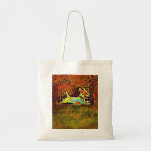 Bolsa Tote jaque russell na sacola do outono