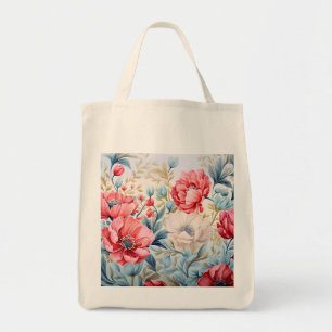 Bolsa Tote Jardim Botânico de Flores Românticas Elegantes