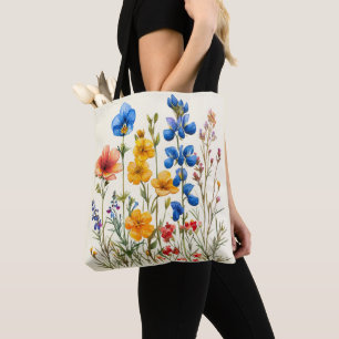 Bolsa Tote jardim botânico de flores silvestres