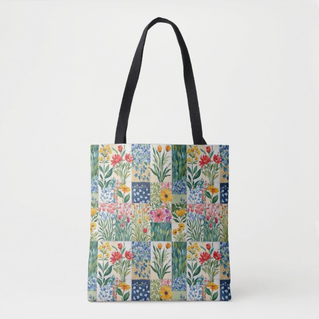 Bolsa Tote Jardim Botânico Floral Russo Bonito (Frente)