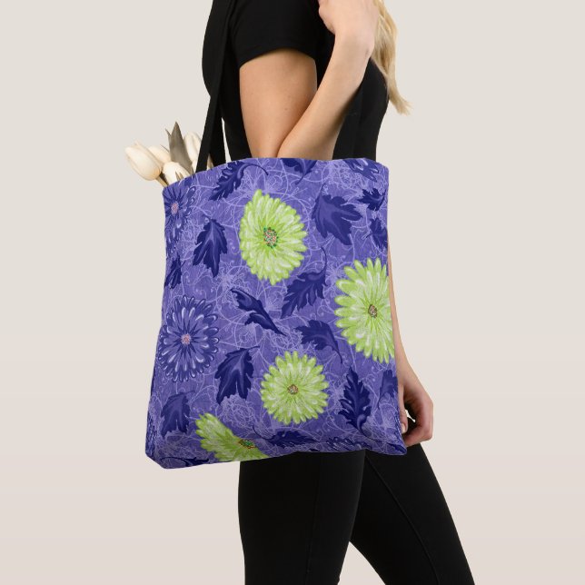 Bolsa Tote Jardim Daisy da Meia-Noite (Close Up)
