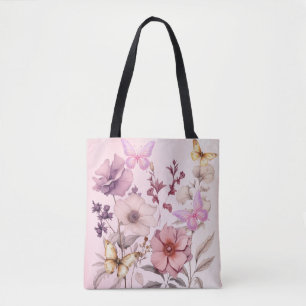 Bolsa Tote Jardim de Borboleta de Cottagecore