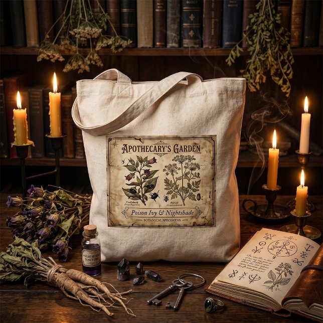 Bolsa Tote Jardim de Ervas Venenosas da Noite (Criador carregado)