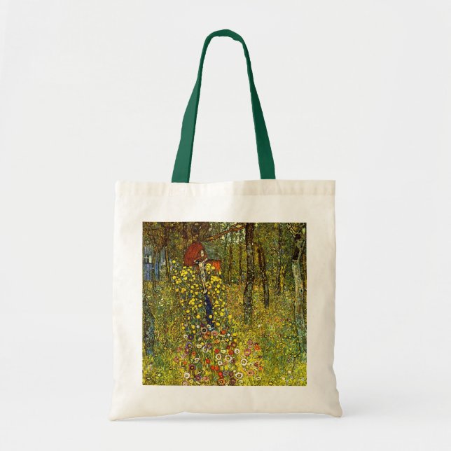 Bolsa Tote Jardim de fazenda com Crucifixo por Gustav Klimt (Frente)