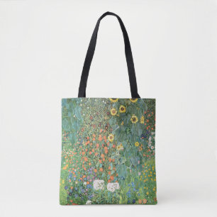 Bolsa Tote Jardim de fazenda com girassóis por Gustav Klimt