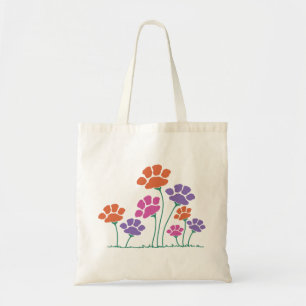 Bolsa Tote Jardim de Flores de Pegada de Pata