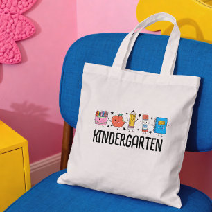 Bolsa Tote Jardim de Infância Volta às Aulas Doodle Fofo
