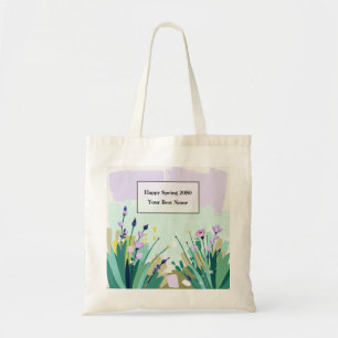 Bolsa Tote Jardim de Pintura a Óleo Abstrata