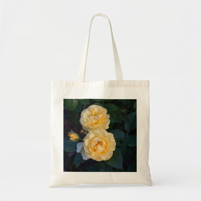 Bolsa Tote Jardim de Rosa Dourado (Frente)