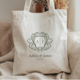 Bolsa Tote Jardim de Rosas Desenroladas com Crista de Monogra