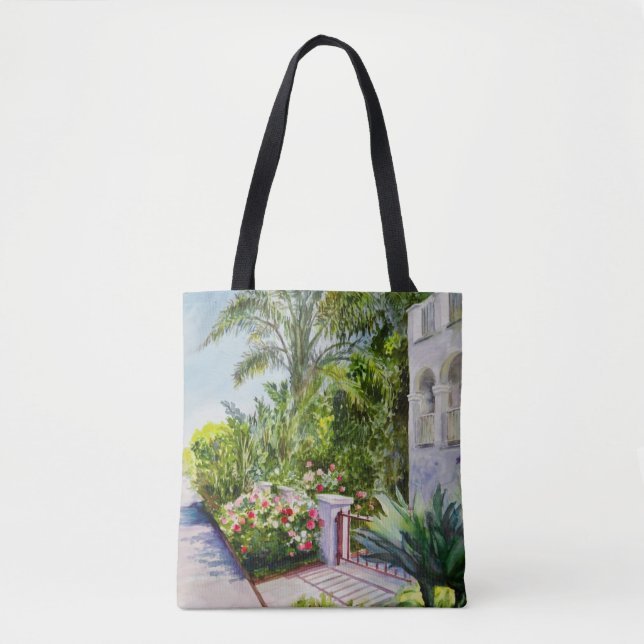 Bolsa Tote Jardim de rosas do canal (Frente)