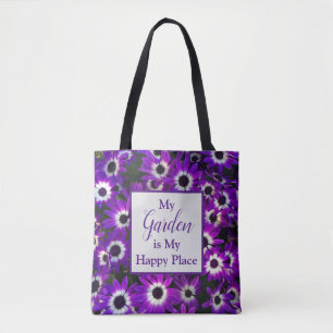 Bolsa Tote Jardim em Meu Lugar Feliz Flor Puro Brilhante