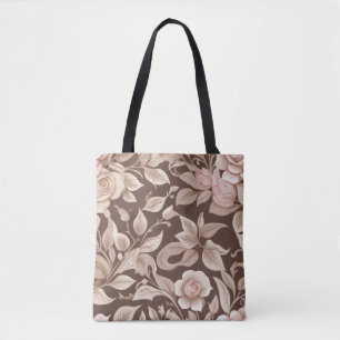Bolsa Tote Jardim Floral Mocha