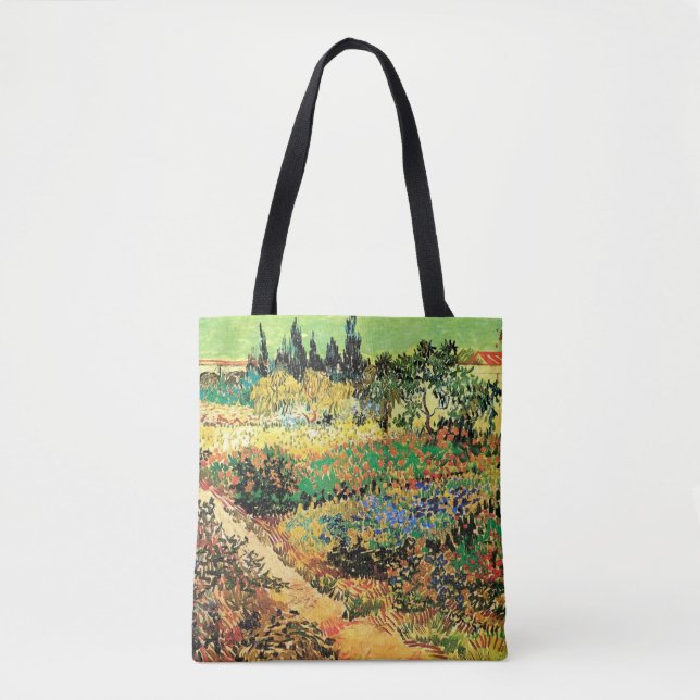 Bolsa Tote Jardim Florido com Caminho por Vincent van Gogh (Frente)