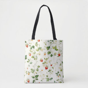 Bolsa Tote Jardim Folhas Morangos